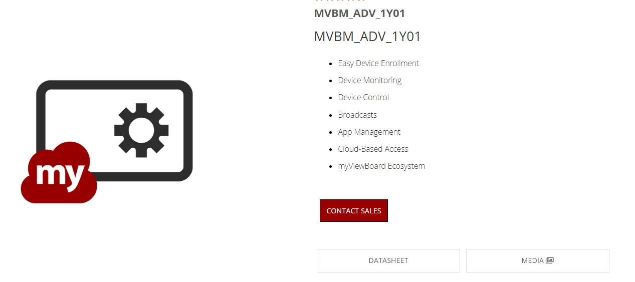 ViewSonic myViewBoard Manager Advanced subscription - 1 Year Licence - Contact Sales ViewSonic myViewBoard Manager Advanced subscription - 1 Year Licence - Contact Sales